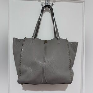Rebecca Minkoff Gray Pebbled Leather Tote with Stud Detail
